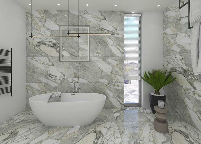 Bathroom Decor 3D Marble Tile Self Adhesive PVC Wall Sticker Peel and Stick Wall Tiles - Image 2